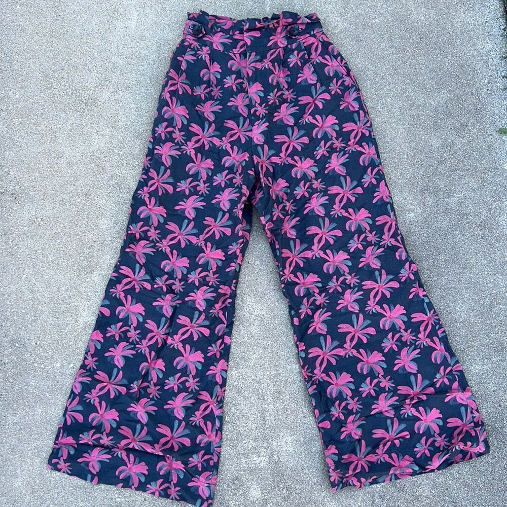 Moussy High Waist Floral Wide Leg Pants Size 2 - Picture 9 of 10